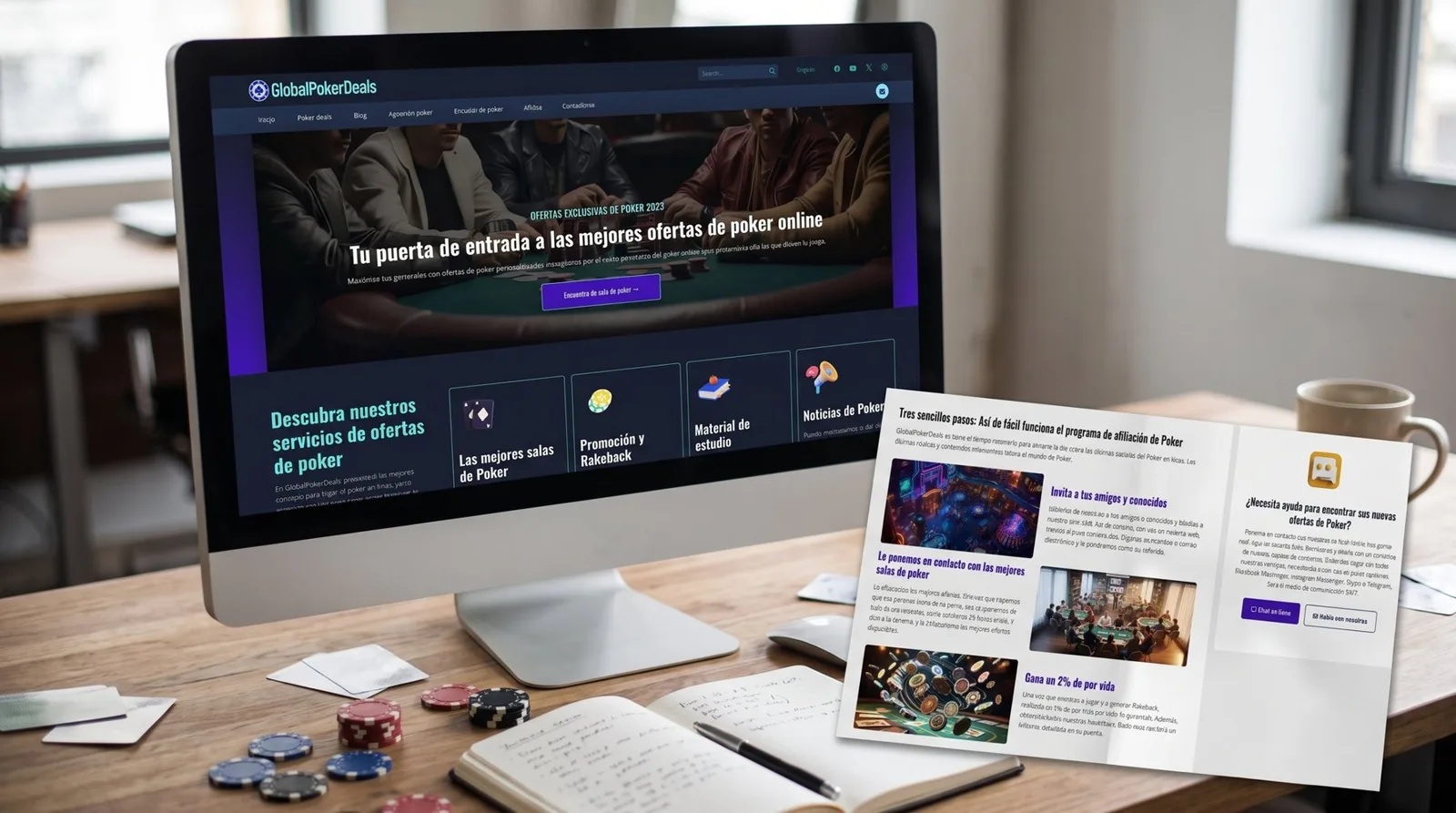 GlobalPokerDeals website and affiliate program page
