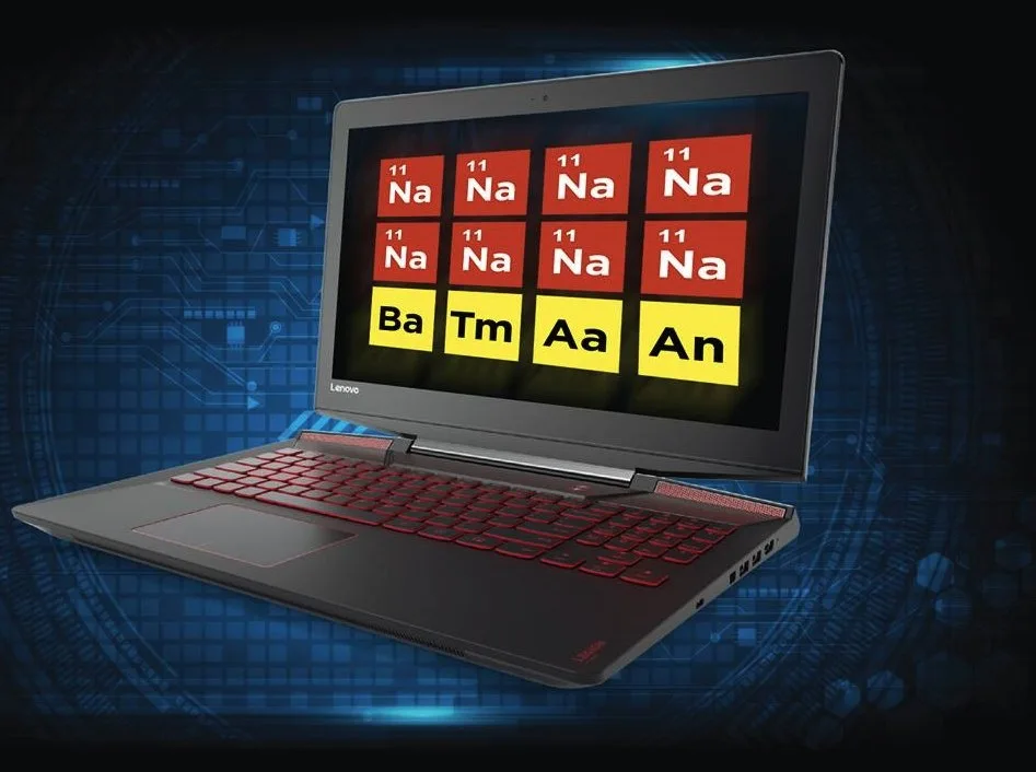 Lenovo Legion piece for gamers with chemical elements